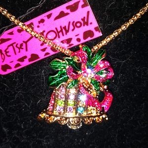 Multicolor Crystal Bell Brooch Pendant Necklace
